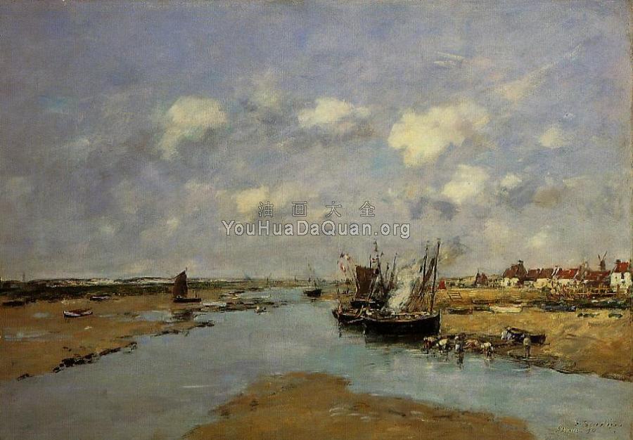 Etaples, La Canache, Low Tide - 尤金·布丹